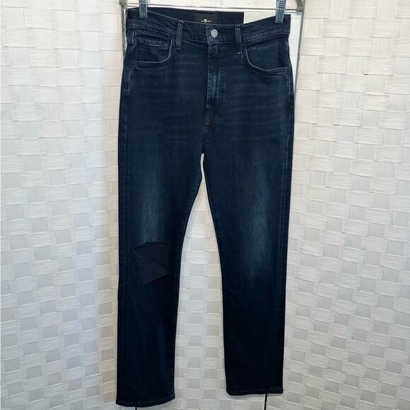 7 For All Mankind Easy Slim Jean In Sunbeam Women’s Size 28 Revolve Denim - Picture 2 of 16